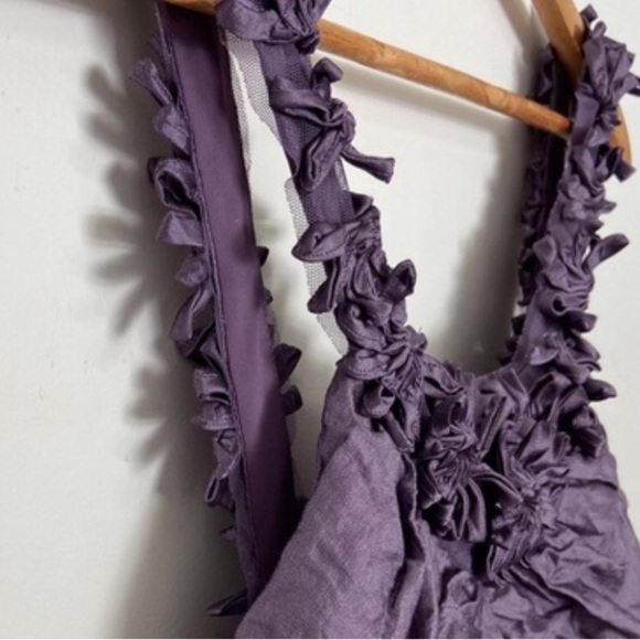 Stunning BCBGMAXAZRIA mini dress purple metallic dress silky bodycon wisteria 6 - Picture 7 of 15